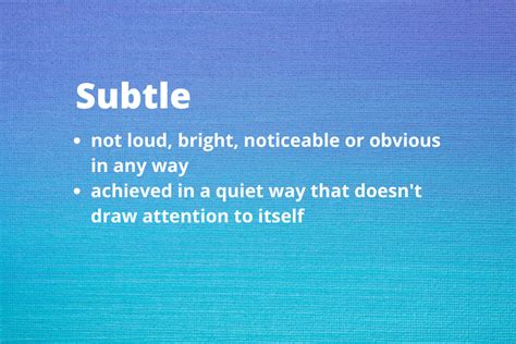 subtlety synonym|what does subtle mean.